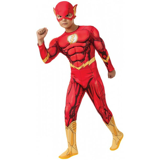 Kids Boys Child The Flash Muscle Chest Outfit Fancy Dress Costume Superheroes UK